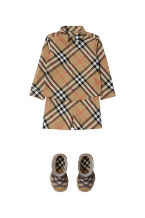 camicia in cotone marrone BURBERRY KIDS | 8089804B9368